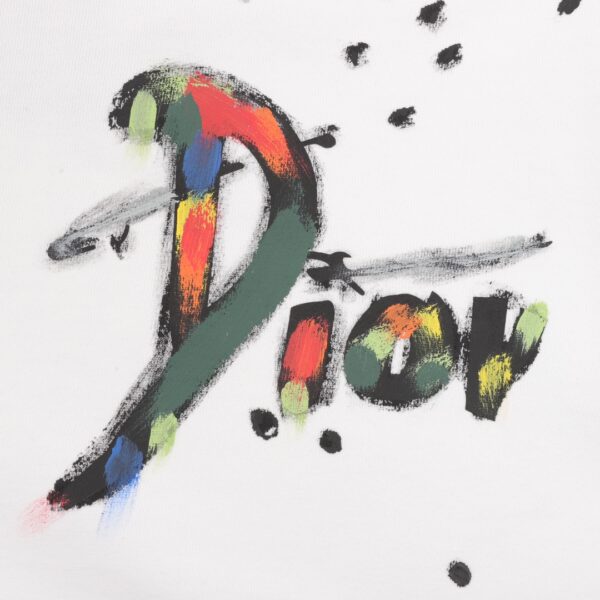 Dior/Dior 24Fw painted splashed ink letter printed round neck hoodie - Image 7